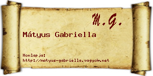 Mátyus Gabriella névjegykártya